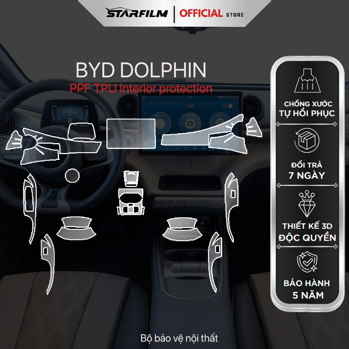 BYD DOLPHIN PPF TPU chống xước tự hồi phục STARFILM